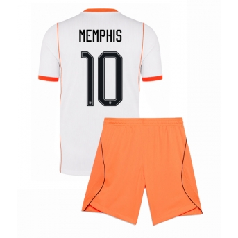 Billige Fotballdrakt Nederland Memphis Depay #10 Replika Bortedraktsett Barn VM 2026 Kortermet (med bukser)